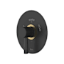Rohl Amahle Thermostatic Valve Trim Only with Single Lever Handle - Less Rough In Matte Black / Antique Gold