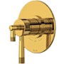 Rohl Amahle Two Independent Function Thermostatic Valve Trim Only with Single Lever Handle and Integrated Diverter - Less Rough In Unlacquered Brass (Living Finish)