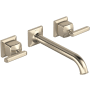 Rohl Apothecary 1.2 GPM Wall Mounted Widespread Bathroom Faucet Satin Nickel
