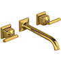 Rohl Apothecary 1.2 GPM Wall Mounted Widespread Bathroom Faucet Unlacquered Brass (Living Finish)