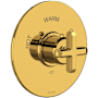 Rohl Apothecary Thermostatic Valve Trim Only with Single Cross Handle - Less Rough In Unlacquered Brass (Living Finish)