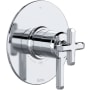 Rohl Apothecary Two Independent and One Shared Function Thermostatic Valve Trim Only with Single Cross / Lever Handle, Integrated Diverter, and Volume Control - Less Rough In Polished Chrome