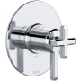 Rohl Apothecary Two Independent Function Thermostatic Valve Trim Only with Single Cross / Lever Handle, Integrated Diverter, and Volume Control - Less Rough In Polished Chrome