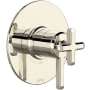 Rohl Apothecary Two Independent Function Thermostatic Valve Trim Only with Single Cross / Lever Handle, Integrated Diverter, and Volume Control - Less Rough In Polished Nickel