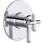 Rohl Apothecary Three Independent Function Thermostatic Valve Trim Only with Single Cross / Lever Handle, Integrated Diverter, and Volume Control - Less Rough In Polished Chrome