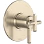 Rohl Apothecary Three Independent Function Thermostatic Valve Trim Only with Single Cross / Lever Handle, Integrated Diverter, and Volume Control - Less Rough In Satin Nickel
