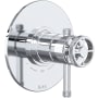 Rohl Campo Two Independent Function Thermostatic Valve Trim Only with Single Lever / Wheel Handle, Integrated Diverter, and Volume Control - Less Rough In Polished Chrome