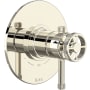 Rohl Campo Two Independent Function Thermostatic Valve Trim Only with Single Lever / Wheel Handle, Integrated Diverter, and Volume Control - Less Rough In Polished Nickel