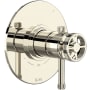 Rohl Campo Three Independent, Two Shared Function Thermostatic Valve Trim Only with Single Lever / Wheel Handle, Integrated Diverter, and Volume Control - Less Rough In Polished Nickel