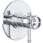 Rohl Campo Three Independent Function Thermostatic Valve Trim Only with Single Lever / Wheel Handle, Integrated Diverter, and Volume Control - Less Rough In Polished Chrome