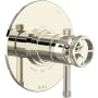 Rohl Campo Three Independent Function Thermostatic Valve Trim Only with Single Lever / Wheel Handle, Integrated Diverter, and Volume Control - Less Rough In Polished Nickel