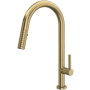 Rohl Tenerife 1.75 GPM Single Hole Pull Down Kitchen Sink Faucet Antique Gold
