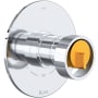 Rohl Eclissi Two Independent and One Shared Function Thermostatic Valve Trim Only with Single Wheel Handle, Integrated Diverter, and Volume Control - Less Rough In Polished Chrome / Satin Gold