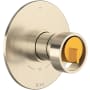 Rohl Eclissi Two Independent and One Shared Function Thermostatic Valve Trim Only with Single Wheel Handle, Integrated Diverter, and Volume Control - Less Rough In Satin Nickel / Satin Gold