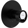 Rohl Eclissi Two Independent Function Thermostatic Valve Trim Only with Single Wheel Handle, Integrated Diverter, and Volume Control - Less Rough In Matte Black / Polished Chrome