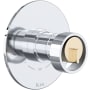 Rohl Eclissi Two Independent Function Thermostatic Valve Trim Only with Single Wheel Handle, Integrated Diverter, and Volume Control - Less Rough In Polished Chrome / Satin Nickel