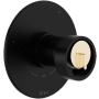 Rohl Eclissi Three Independent Function Thermostatic Valve Trim Only with Single Wheel Handle, Integrated Diverter, and Volume Control - Less Rough In Matte Black / Satin Nickel