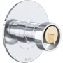Rohl Eclissi Three Independent Function Thermostatic Valve Trim Only with Single Wheel Handle, Integrated Diverter, and Volume Control - Less Rough In Polished Chrome / Satin Nickel