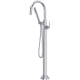 Rohl Lombardia Floor Mounted Tub Filler with Built-In Diverter - Includes Hand Shower Polished Chrome