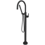 Rohl Lombardia Floor Mounted Tub Filler with Built-In Diverter - Includes Hand Shower Matte Black