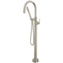 Rohl Lombardia Floor Mounted Tub Filler with Built-In Diverter - Includes Hand Shower Polished Nickel