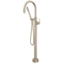 Rohl Lombardia Floor Mounted Tub Filler with Built-In Diverter - Includes Hand Shower Satin Nickel
