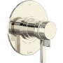 Rohl Lombardia Two Independent and One Shared Function Thermostatic Valve Trim Only with Dual Lever Handles, Integrated Diverter, and Volume Control - Less Rough In Polished Nickel