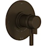 Rohl Lombardia Two Independent and One Shared Function Thermostatic Valve Trim Only with Dual Lever Handles, Integrated Diverter, and Volume Control - Less Rough In Tuscan Brass (Living Finish)