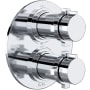 Rohl Lombardia Six Function Thermostatic Valve Trim Only with Dual Cross Handles, Integrated Diverter, and Volume Control - Less Rough In Polished Chrome