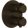 Rohl Lombardia Six Function Thermostatic Valve Trim Only with Dual Cross Handles, Integrated Diverter, and Volume Control - Less Rough In Tuscan Brass