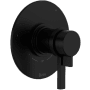 Rohl Lombardia Three Independent Function Thermostatic Valve Trim Only with Single Lever Handle, Integrated Diverter, and Volume Control - Less Rough In Matte Black