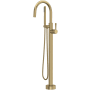 Rohl Graceline Floor Mounted Tub Filler with Built-In Diverter - Includes Hand Shower Antique Gold
