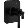 Rohl Graceline Three Independent Function Thermostatic Valve Trim Only with Single Lever Handle, Integrated Diverter, and Volume Control - Less Rough In Matte Black