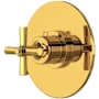 Rohl Modelle Thermostatic Valve Trim Only with Single Cross Handle - Less Rough In Unlacquered Brass (Living Finish)