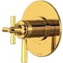 Rohl Modelle Two Independent and One Shared Function Thermostatic Valve Trim Only with Single Lever Handle and Integrated Diverter - Less Rough In Unlacquered Brass (Living Finish)