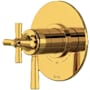 Rohl Modelle Two Independent Function Thermostatic Valve Trim Only with Single Lever Handle and Integrated Diverter - Less Rough In Unlacquered Brass