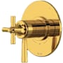 Rohl Modelle Three Independent Function Thermostatic Valve Trim Only with Single Lever Handle and Integrated Diverter - Less Rough In Unlacquered Brass (Living Finish)