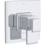 Rohl Two Independent and One Shared Function Thermostatic Valve Trim Only with Single Lever Handle, Integrated Diverter, and Volume Control - Less Rough In Polished Chrome