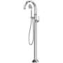Rohl Palladian Floor Mounted Tub Filler with Built-In Diverter - Includes Hand Shower Polished Chrome