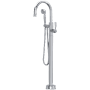 Rohl Floor Mounted Tub Filler with Built-In Diverter - Includes Hand Shower Polished Chrome