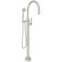 Rohl Floor Mounted Tub Filler with Built-In Diverter - Includes Hand Shower Polished Nickel