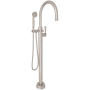 Rohl Floor Mounted Tub Filler with Built-In Diverter - Includes Hand Shower Satin Nickel