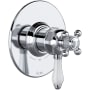 Rohl Acqui Two Independent Function Thermostatic Valve Trim Only with Single Cross / Lever Handle, Integrated Diverter, and Volume Control - Less Rough In Polished Chrome