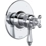 Rohl Acqui Three Independent, Two Shared Function Thermostatic Valve Trim Only with Single Cross / Lever Handle, Integrated Diverter, and Volume Control - Less Rough In Polished Chrome