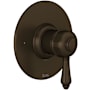 Rohl Pressure Balanced Valve Trim Only with Single Lever Handle - Less Rough In Tuscan Brass (Living Finish)