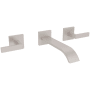 Rohl Wave 1.2 GPM Wall Mounted Widespread Bathroom Faucet Satin Nickel
