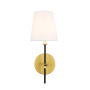 Roseto Theudosia 15" Wall Sconce with Linen Shade Brass / Black