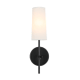 Roseto Theudosia Single Light 16" Tall Bathroom Sconce Black