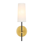 Roseto Theudosia Single Light 16" Tall Bathroom Sconce Brass / Black