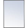Roseto Vatinius 24" W x 32" H Rectangular Metal Framed Bathroom Mirror Black